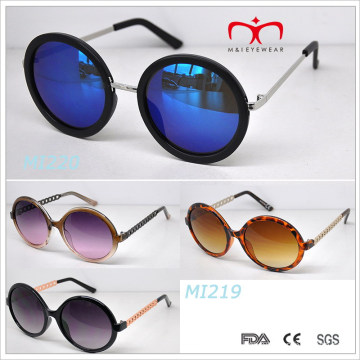Ретро стиль и круглая рамка Солнцезащитные очки с металлическим декором (MI219 &amp; MI220)